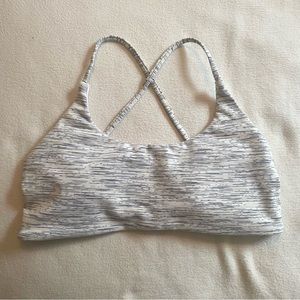 Marl White Crop Bra